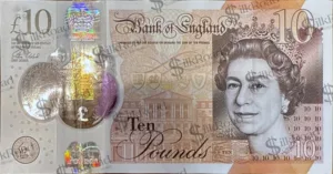 GBP Great British Pounds Sterling 10 pounds banknote