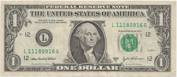 Who is on US Banknotes? Faces on United States Dollar Bills 2 The face of George Washington appears on the $1 bill.