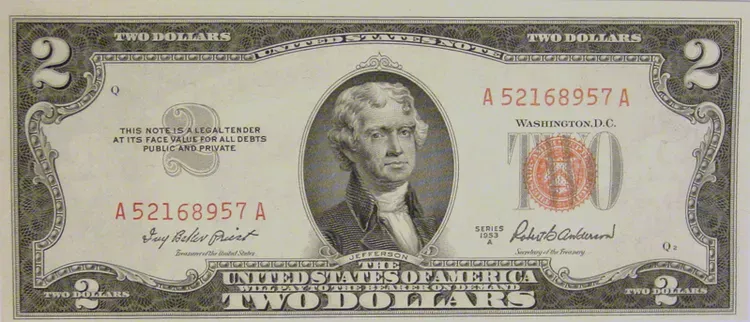 Who is on US Banknotes? Faces on United States Dollar Bills 4 The face of Thomas Jefferson appears on the $2 bill