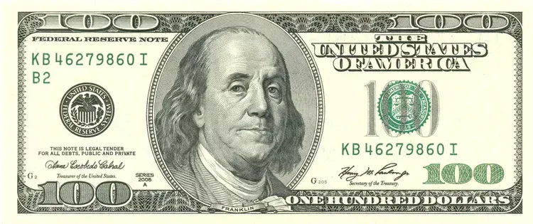 Who is on US Banknotes? Faces on United States Dollar Bills 14 The face of Founding Father Benjamin Franklin on the $100 bill.
U.S. Dept. of the Treasury