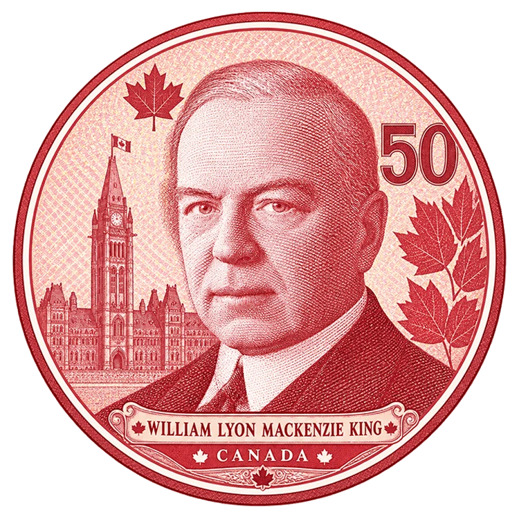 Who is on Canadian Dollar Banknotes? A Guide to the Faces on CAD 5 The Fifty-Dollar Canadian Bill: William Lyon Mackenzie King